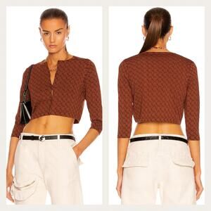 Miaou The Cardi Cropped Cardigan In Mocha Size M